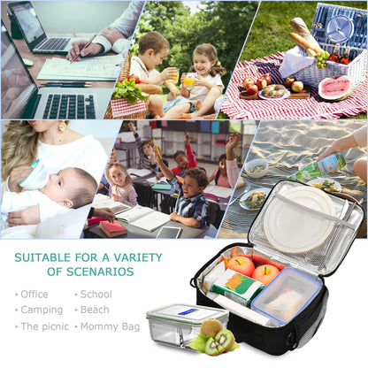 Glaphy Cobweb Lunch Bag Insulated Black Spiders Web Lunch Box Cooler Cooling Tote Food Container for Men Women Kids Adults