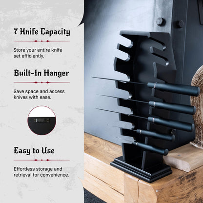 Coffin knife holder has 14 Magnets for 7 knives- Gothic Kitchen Decor and Goth Kitchen Accessories, Gothic Knife Holder, Halloween Knife Holder for Goth Kitchen, Littlesy （Without Knives）