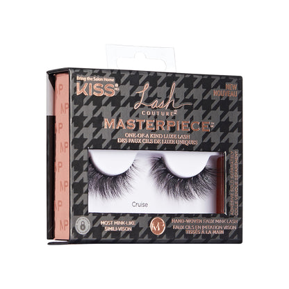 KISS Lash Couture Masterpiece Hand-Woven Faux Mink False Eyelashes, Style ‘Cruise’, 12mm, Easy to Apply, Reusable, Vegan, Cruelty Free, 1 Pair Strip Lashes