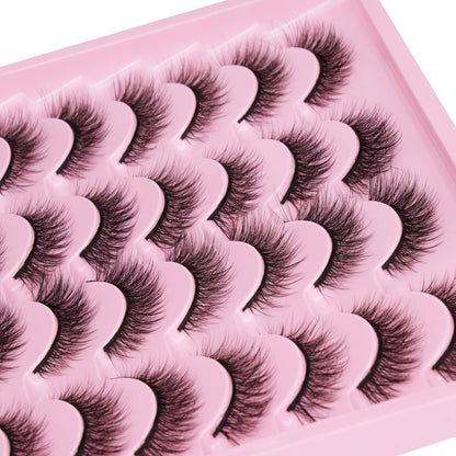 Lashes Natural Look Wispy Fasle Eyelashes 12mm Short Faux Mink Eyelashes Cat Eye Natural Strip Lashes Pack by Zegaine 16 Pairs