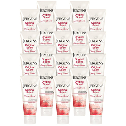 Jergens Original Scent Dry Skin Body Lotion, Hand and Body Moisturizer, Cherry Almond Essence, Dermatologist Tested, 2 Oz, Pack of 20