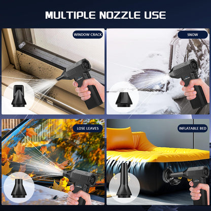 JVSCAM Compressed Air Duster - Electric Air Duster with Brushless Motor - 3 Gear Adjustable Cordless Air Blower - Rechargeable Air Duster for PC, Keyboard, Car, Outdoors, Home (X3)