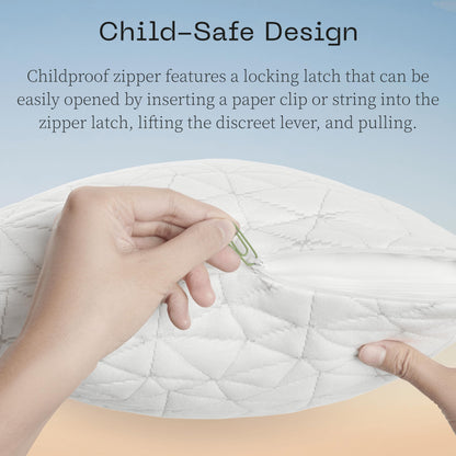 Coop Home Goods Original Toddler Adjustable Pillow, Soft, Breathable, Washable Mini Bed Pillow for Kids with Premium Memory Foam and Zippered Cover, CertiPUR-US/GREENGUARD Gold