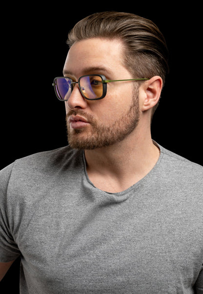 Fallout GUNNAR Gaming, Computer, Blue Light Blocking Glasses – Exclusive Vault 33 Glasses – Patented Performance Lens Technology - Amber Tint