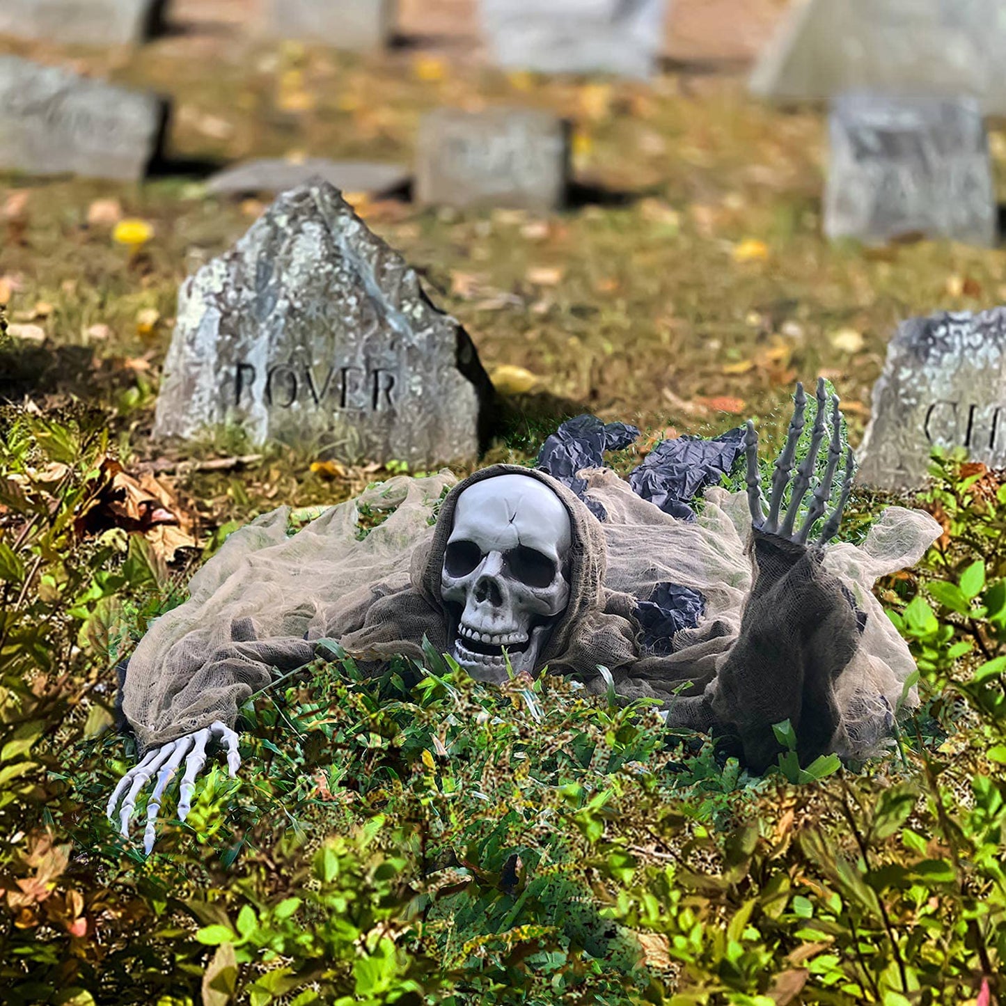 ESSENSON Halloween Zombie Groundbreaker, 65 Inch Skeleton Prop for Outdoor, Lawn, Yard, Patio Decoration, Graveyard Haunted House Decor