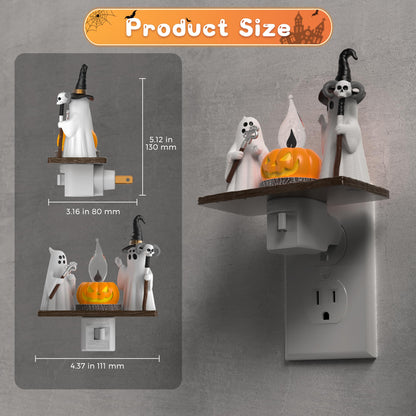 L LOHAS LED Halloween Night Light,Ghost Campfire Nightlight,Campfire Flickering Night Lights Plug into Wall,Halloween Decorations for Party,Adults,Kids,Gift