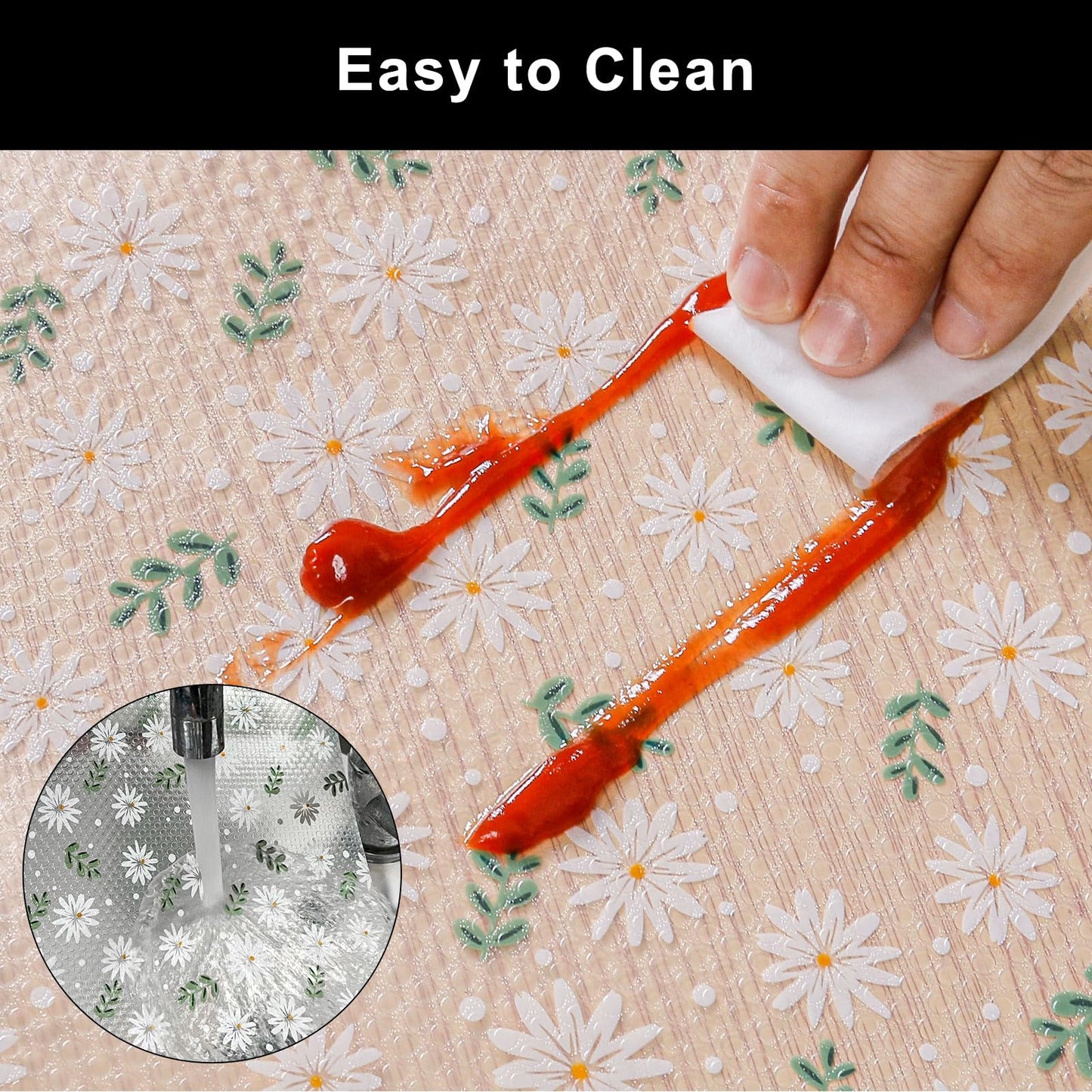 Cooyes Shelf Liner – Premium Non-Adhesive Cabinet & Drawer Liner for Kitchen – Waterproof Shelf Paper with Modern Pattern – Durable EVA Cabinet Mat – Easy to Cut