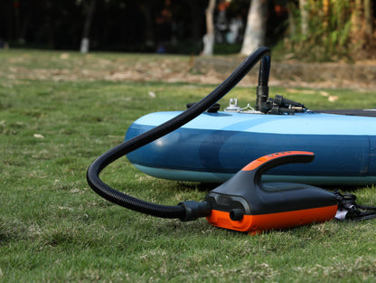 Tuomico 20PSI High Pressure SUP Electric Air Pump,Dual Stage Inflation Paddle Board Pump for Inflatable Stand Up Paddle Boards, Boats,Kayak,12V DC Car Connector