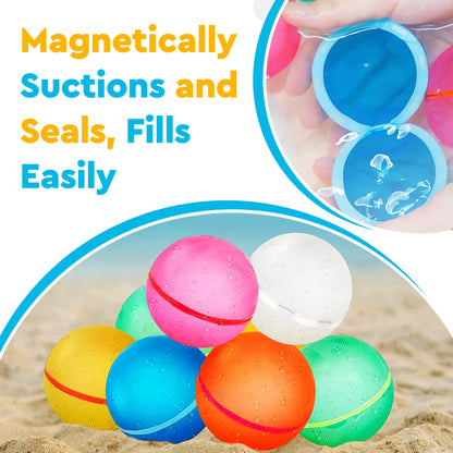 LEGACY KIDS Reusable Water Balloons For Kids, Water Balloons Quick Fill, Refillable Water Balloons For Kids, Reusable Water Balloons Magnetic, Pool Toys For Kids Ages 8-12, Silicone (12) (Regular)