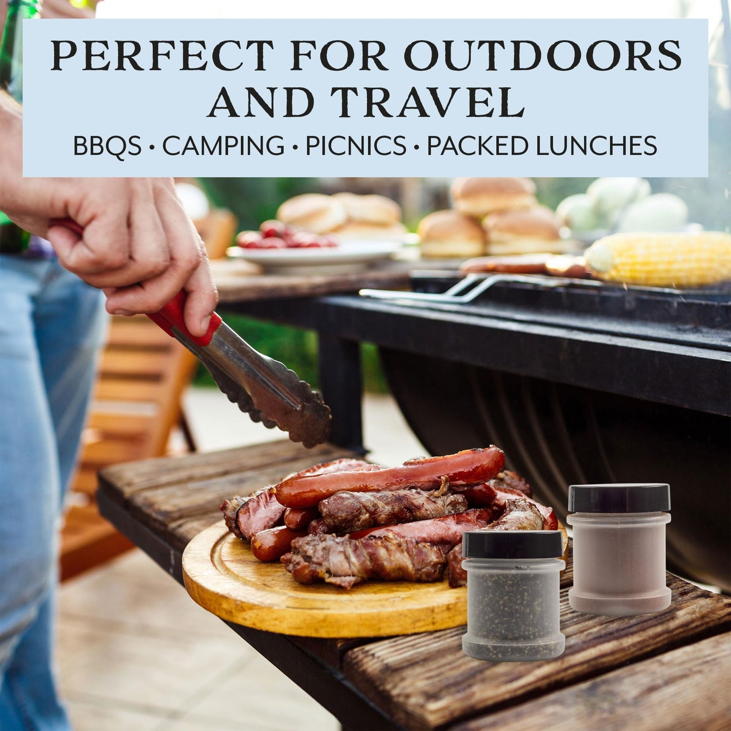 Cornucopia Brands Mini Plastic Spice Jars w/Sifters (12-Pack, Black); 2 Tablespoon Capacity (1 Fluid Ounce) Spice Bottles for Travel, Glitter, Gifts, Favors