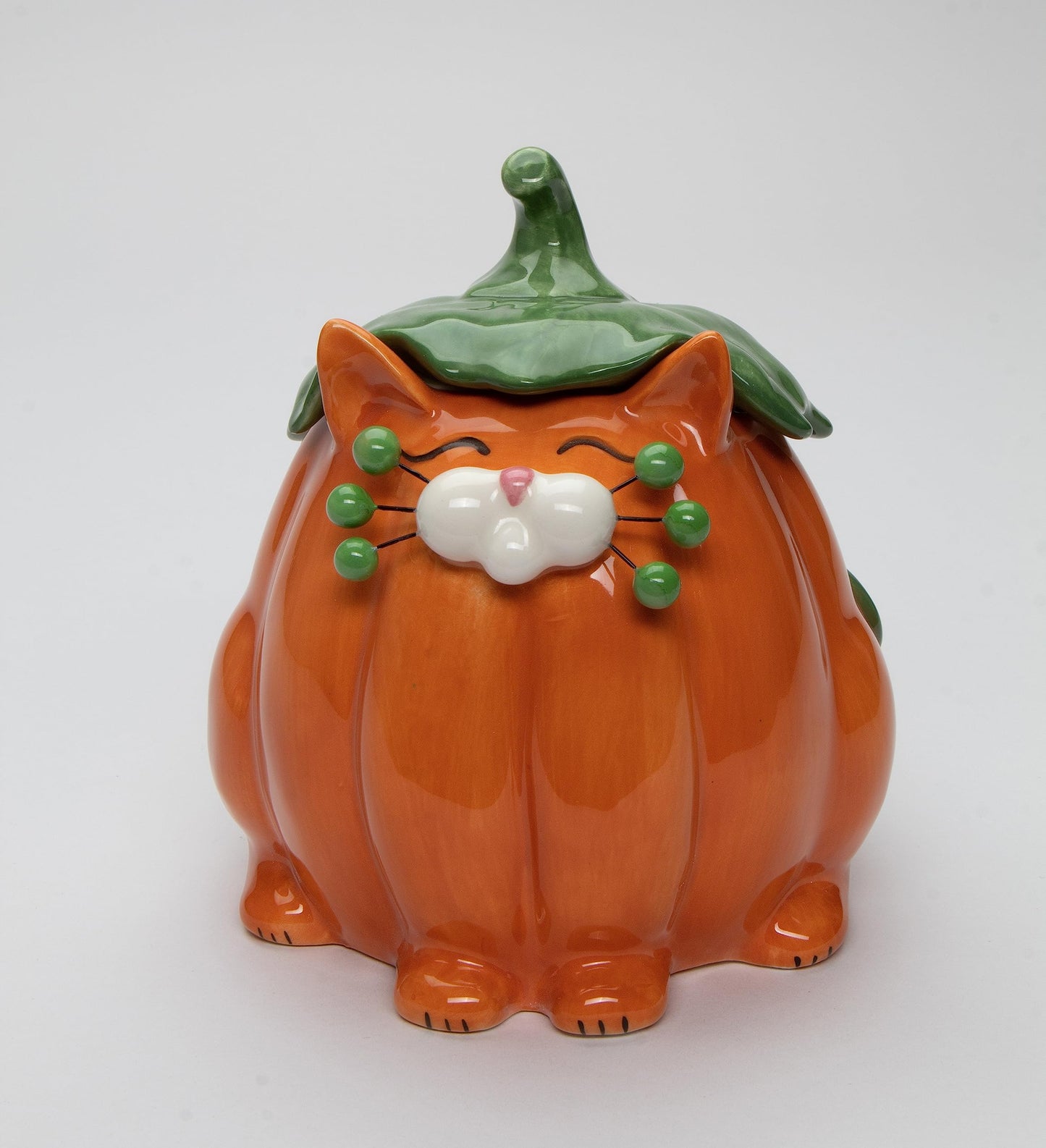 Cosmos Gifts Fine Ceramic Whisker Pumpkin Cat Candy Treat Bowl, 7-1/4" H
