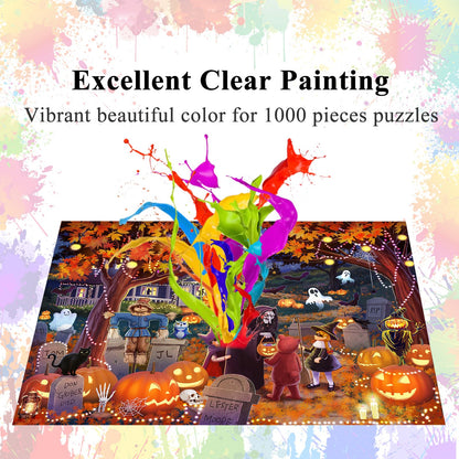 HUADADA Jigsaw Puzzles for Adults 1000 Pieces, Horror Night Interlock Perfectly Letter on Back No Dust, Home Decor Birthday Party Toy for Men Women Elders Seniors (27.5"x19.6"), 1:1 Poster