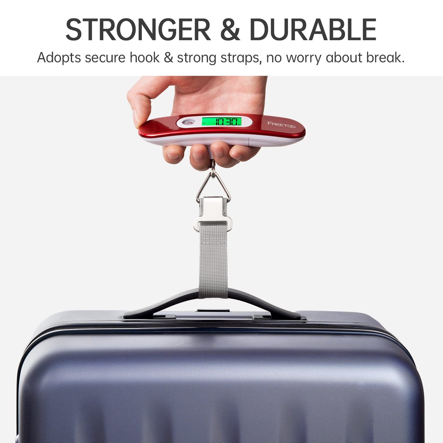 FREETOO Luggage Scale Portable Digital Hanging Scale for Travel, Suitcase Weight Scale with Superior Piano Lacquer 110 Lb/ 50Kg Capacity, Battery Included