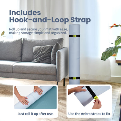 Large Yoga Mat (6'x4') – 1/4" & 1/2" Thick Exercise Mats for Home Workout, Extra Wide Workout Mats for Home Gym, Yoga, Pilates, Stretching, Floor & More