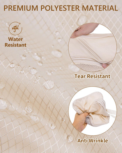 Compression Packing Cubes 10 Sets, Packing Organizers, Extensible Suitcase Organiser Bags, Travel Organizer Cubes for Travel Essentials Beige