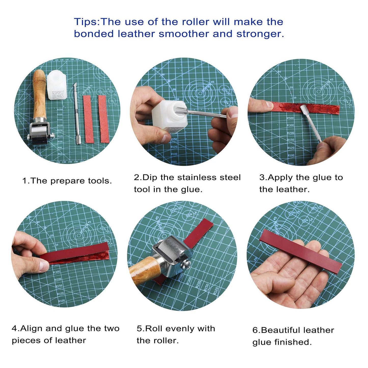 Dorhui Leather Craft Tools Kit, Leather Working Tools and Supplies Leather Craft Stamping Tool Waxed Thread Groover Awl Stitching Punch Hole for Leather Artworks