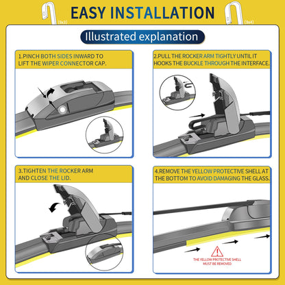 JINGOU 15" + 15" Front Windshield Wiper Blades Compatible with 2007-2017 Jeep Wrangler OEM QUALITY Premium All-Season Automotive Replacement Wipers(Pack of 2)