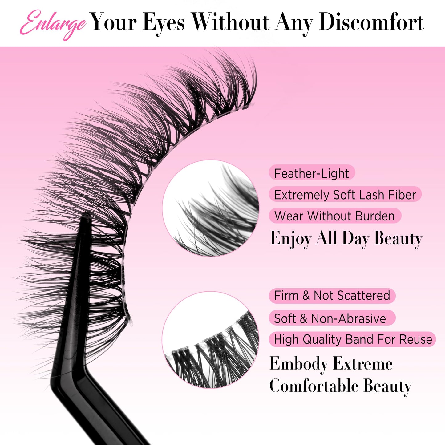 Eyelashes Natural Look False Lashes - Bepholan Fake Eyelashes 5D Super Fluffy False Eyelashes Clear Band Wispy Lashes 3-Pack Faux Mink Lashes(XMZ92)