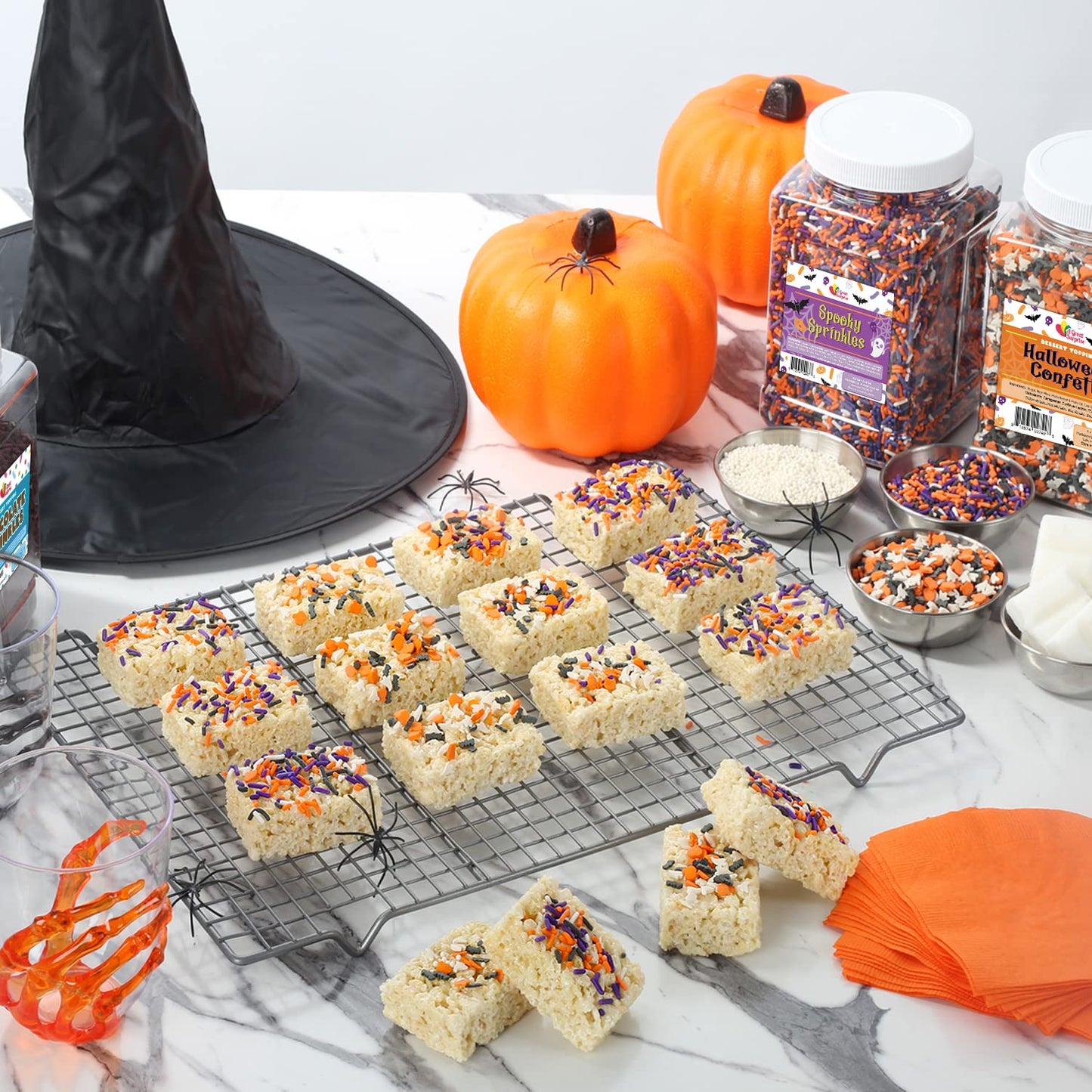 Halloween Sprinkles Bulk - 1.7 LB - Bat, Pumpkin & Ghosts Confetti Sprinkles - Spooky Toppings - Great for Cookies, Cupcakes, Fall