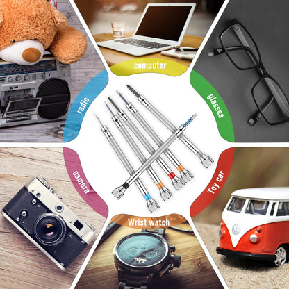 13 Pieces Jewelers Screwdriver Set Micro Precision Watchmaker Screwdriver Set 0.6-2.0 mm with 13 Extra Replace Blades for Watch Repair Jewelry Eyeglasses Electronics