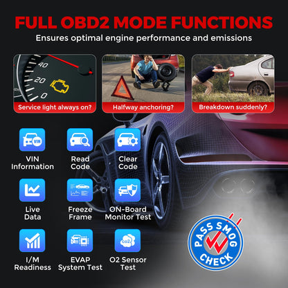 LAUNCH OBD2 Scanner CRP123I V2.0 Elite,2025 Lifetime Free Update Engine ABS SRS AT Diagnostics Tool with 7 Resets,Oil/Throttle/SAS/BMS/EPB/DPF Reset/ABS Bleeding Car Scanner,Battery Test,FCA SGW