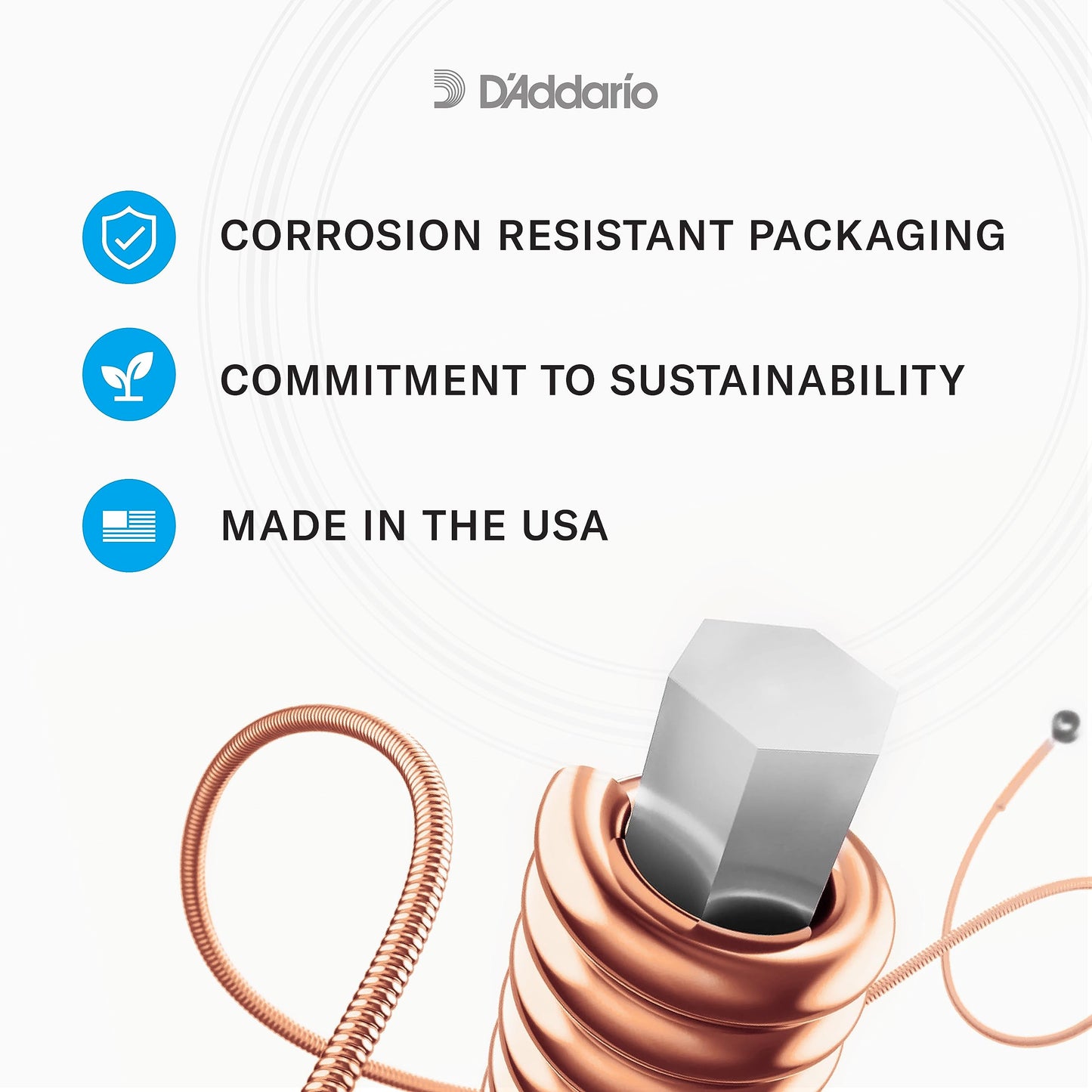 D'Addario Acoustic Guitar Strings, 80/20 Bronze, EJ11, Light Gauge 12-53, 6-String Set, Pack of 1