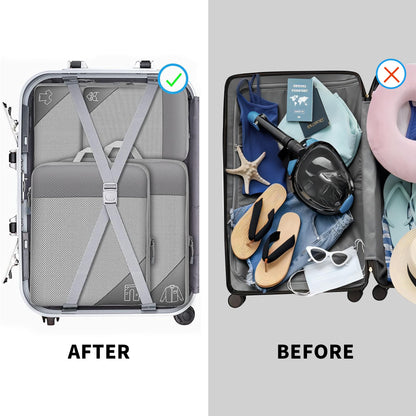 6 Set compression packing cubes travel accessories,Expandable Packing Organizers for Travel,Essentials Luggage Travel Bags,Packing Cubes for Suitcases, Cube Accessories for Women/Men