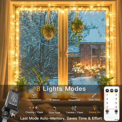 suddus Indoor Christmas Lights with Remote, Warm White String Lights Plug in with Timer, 33ft 100 LED Twinkle Fairy Lights for Bedroom Xmas Tree Wreath Garden Party Outdoor Thanksgiving Decorations