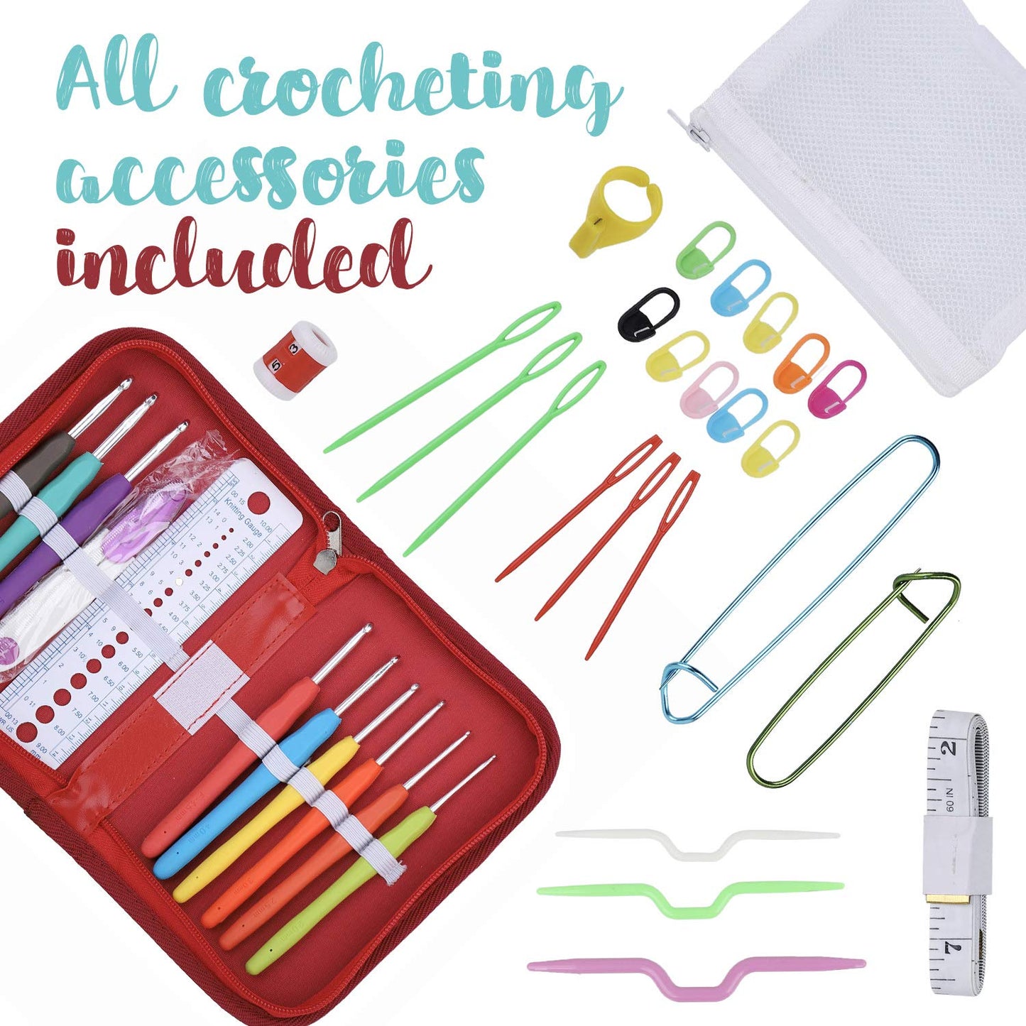 J MARK Crochet Kit for Beginners Adults -1320 Yards Crochet Set for Beginners, Crochet Starter Kit