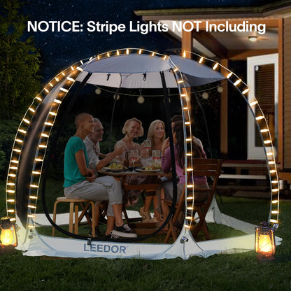 LEEDOR Pop Up Screen House, 4-6 Person Outdoor Screen Tent，Camping Screen Room with Carry Bag, Screen Gazebo with Mosquito Netting, Instant UV Resistant Sun Shelter for Garden, Patio, Backyard 10'x10'