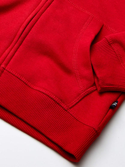 Nautica boys Fleece Zip-up Hoodie Hooded Sweatshirt, Open Red, 18-20 US