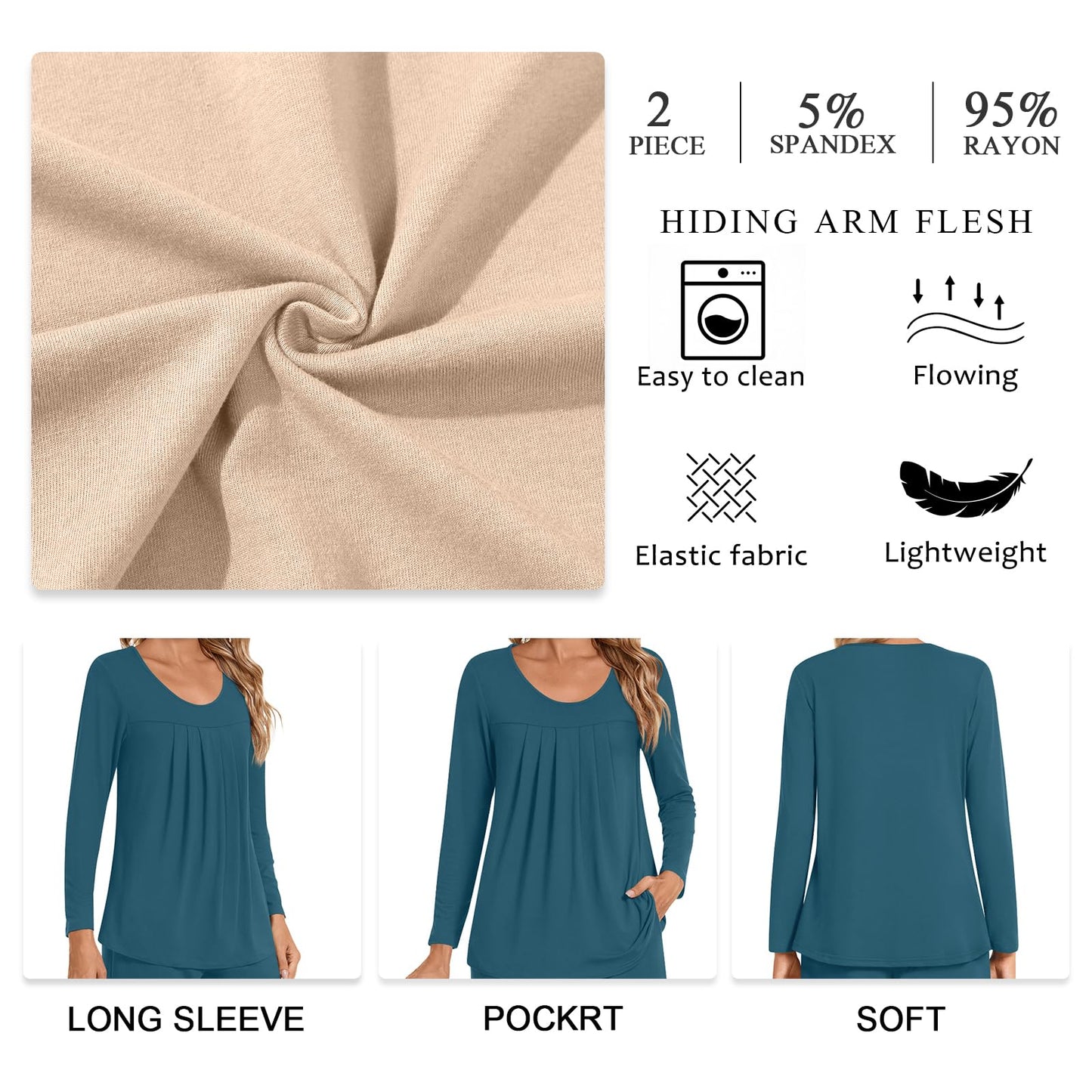 Findsweet Women's Pajama Set 2 Piece Lounge Outfits Soft Sleepwear Fall Long Sleeve Long Pant With Pockets Ladies Pjs XL, Halloween Purple