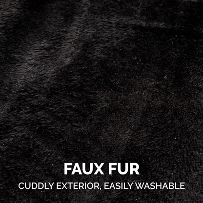 Furhaven Medium Dog Hat, Washable & Cozy - Plush Faux Fur Flex-Fit Black Bat Dog Hat Costume - Black, Medium