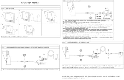 7" 1080P AHD Wired Reverse Rear View Backup Camera System,Guide line,IP69K No Water Leakage Camera, Night Vision, Vibration-Proof 10G for Tractor/Truck/Excavator/Caravan/Skid Steer/Heavy Equipment