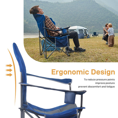 EVER ADVANCED Camping Chairs, Lawn Chairs Outdoor Sports Chairs, Folding Chair Camping Chairs for Adults, Supports 400lbs
