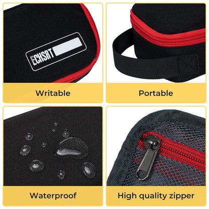 ECHSRT Large Pencil Case, Aesthetic Pen Pouch with Big Capacity, Minimalist Portable Stationery Bag with Handle for Office Organizer Black Pencil Cases