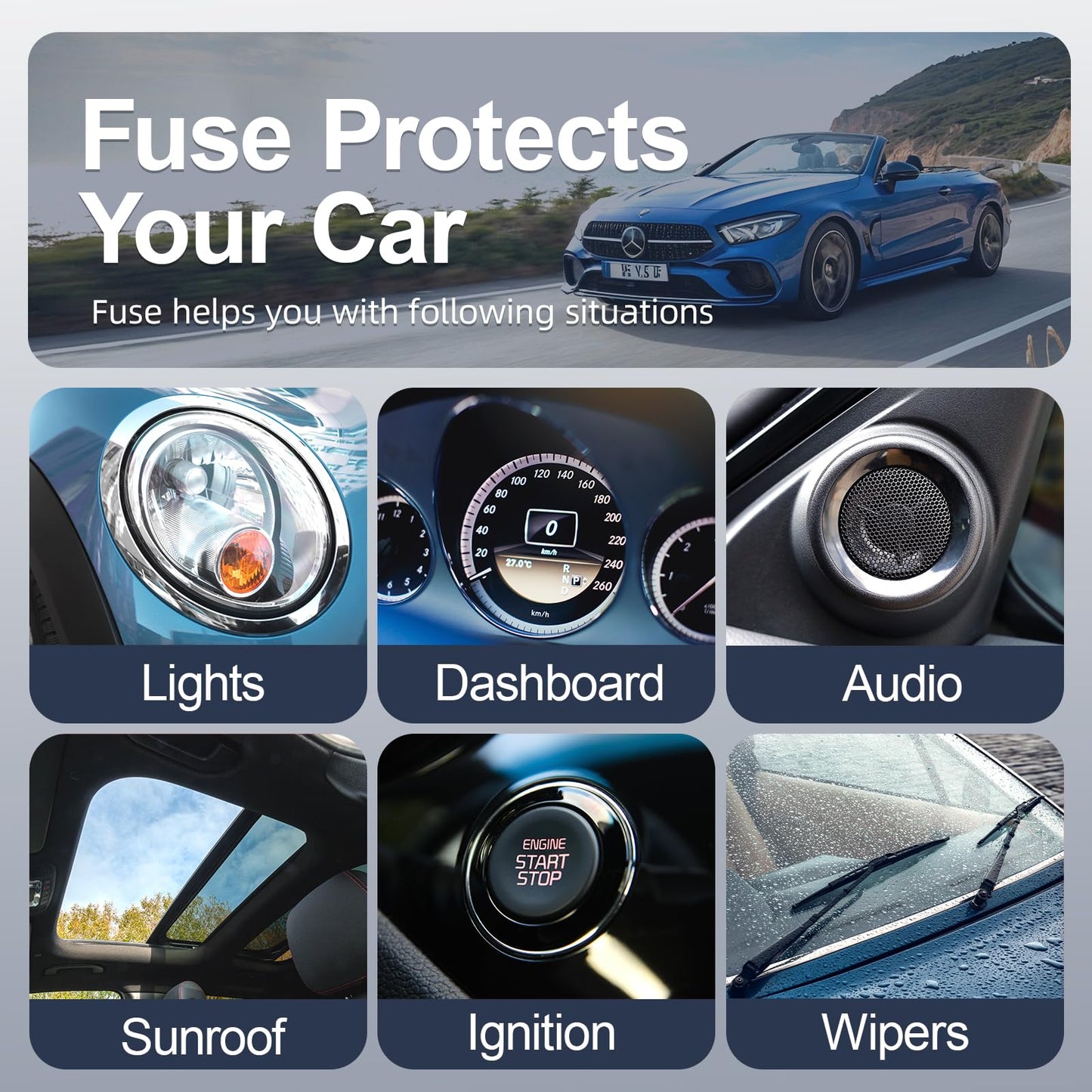 JOREST 300Pcs Car Fuse Assortment Kit, 160 Mini Blade Fuses Automotive + 90 Standard Auto Fuses + 50 Micro + Puller – Replacement for RV Camper Boat Truck (2Amp 3A 5A 7.5A 10A 15A 20A 25A 30A 35A 40A)