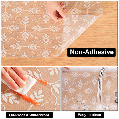 Cooyes Shelf Drawer and Cabinet Liner, Washable Oil-Proof Shelf Liners for Kitchen Cabinets, Shelves, Refrigerator, Non-Adhesive Drawers Mats(Transparent, 11.8 x 118 Inch)