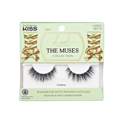 KISS Lash Couture The Muses Collection False Eyelashes, 'Legacy', 12 mm, Handmade, Refined Faux Silk, Contact Lens Friendly, Easy to Apply, Includes 1 Pair Reusable Strip Lashes