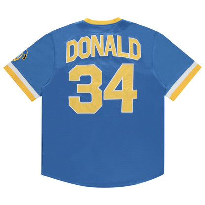 Disney Donald Duck Men's Baseball Jersey - Mens Classic Donald Duck Mesh Button Down Baseball Jersey Donald Duck Fashion Shirt (Blue, X-Large)