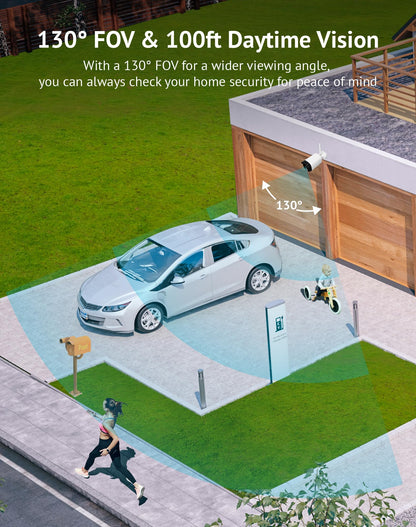 LaView 4K Outdoor Security Cameras,8MP HD Cameras for Home Security with AI Human Detection,IP65 Waterproof,2-Way Talk,Clear Night Vision,2.4G WiFi,SD Card Slot&US Cloud Storage,Work with Alexa(4pcs)