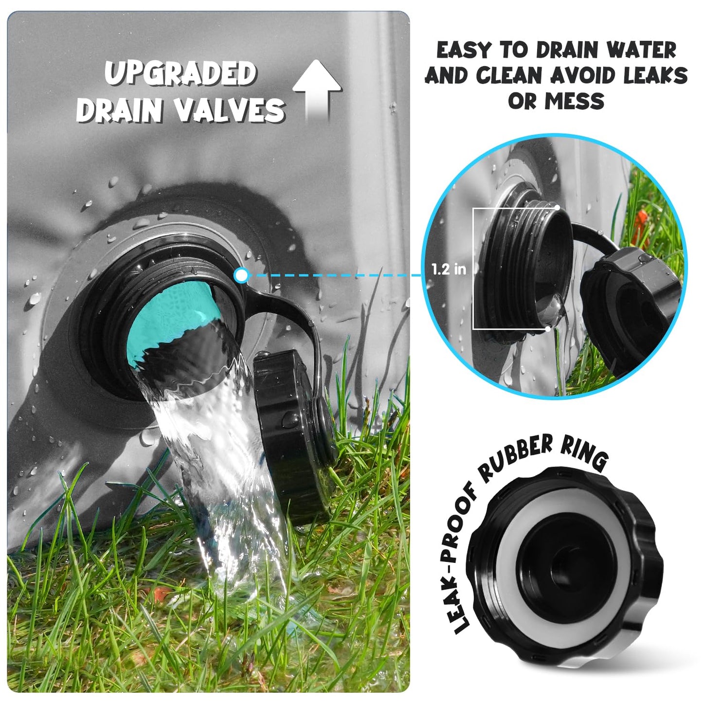 Furrybaby Foldable Dog Pool, Kiddie Pool Hard Plastic, Collapsible Pet Bath Portable Dog Swimming Pool for Pet, Dogs and Cats Grey 32''