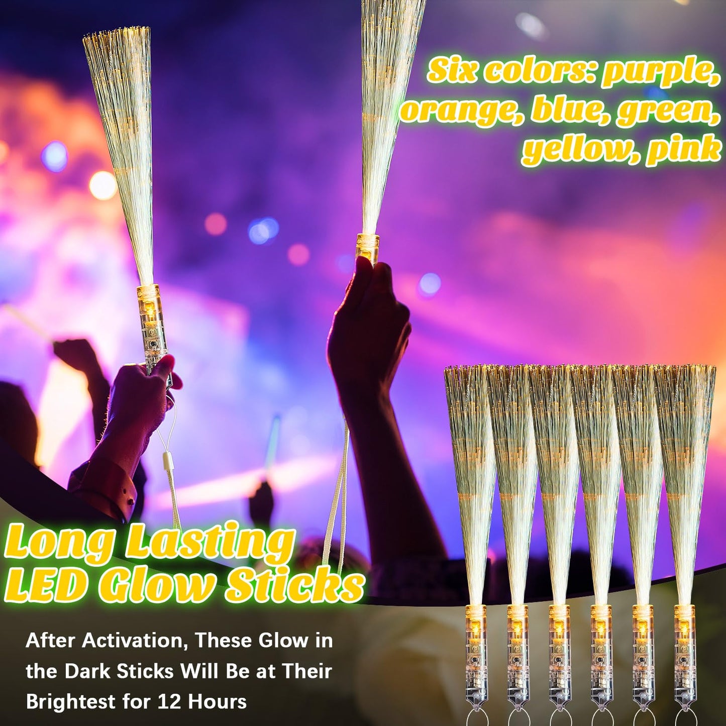 Kasyat 10 Pieces Fiber Optic Wand Light up Glow Stick LED Colorful Flashing Wands for Wedding, Halloween, Christmas Neon Party Favors Supplies(Clear)