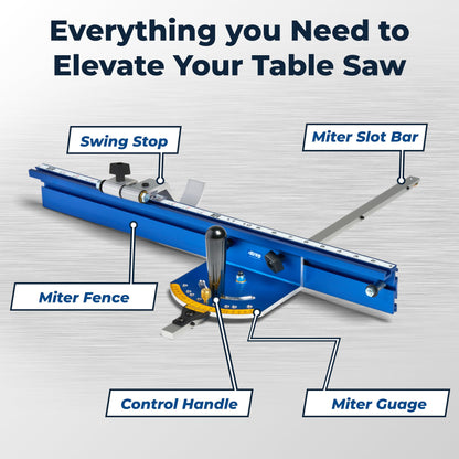 Kreg KMS7102 Table Saw Precision Miter Gauge System - Factory Calibrated - with Miter Gauge Fence & Bar - Miter Gauge for Table Saw