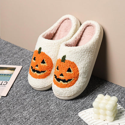 Gaolinci Cute Pumpkin Slippers, Home Cotton Slippers for Women (US 8-9)