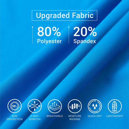 HUGE SPORTS Men's Splice UV Sun Protection UPF 50+ Skins Rash Guard Long Sleeves (Blue Digital, 3XL)