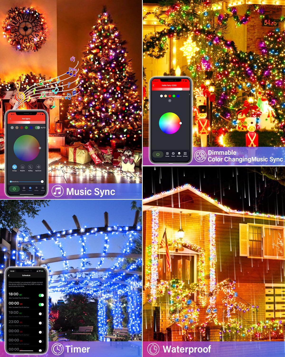 50FT Smart Halloween Party Lights - APP Controlled RGB String Lights with Music Sync, DIY Spooky Effects (Orange/Purple/Green), USB Powered for Indoor Haunted House, Porch & Yard Decor