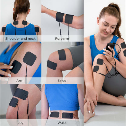 4 in 1 - D.I.Y & Tens Unit & EMS & Massage Muscle Stimulator, Dual Channel TENS Units Therapy Machine for Pain Relief, FDA Cleared Rechargeable Electronic Pulse Massager,with 12pcs Electrode Pads