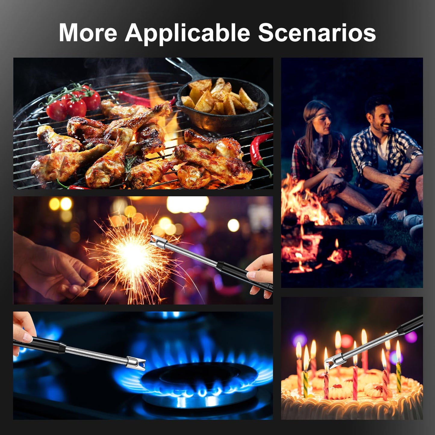 KTEBO® 2 Pack Plasma Arc Electric Lighters Rechargeable - USB Long Reach for Scented Candles, BBQ Grill &Camping - Windproof Design Lighters-Black and Rose Gold