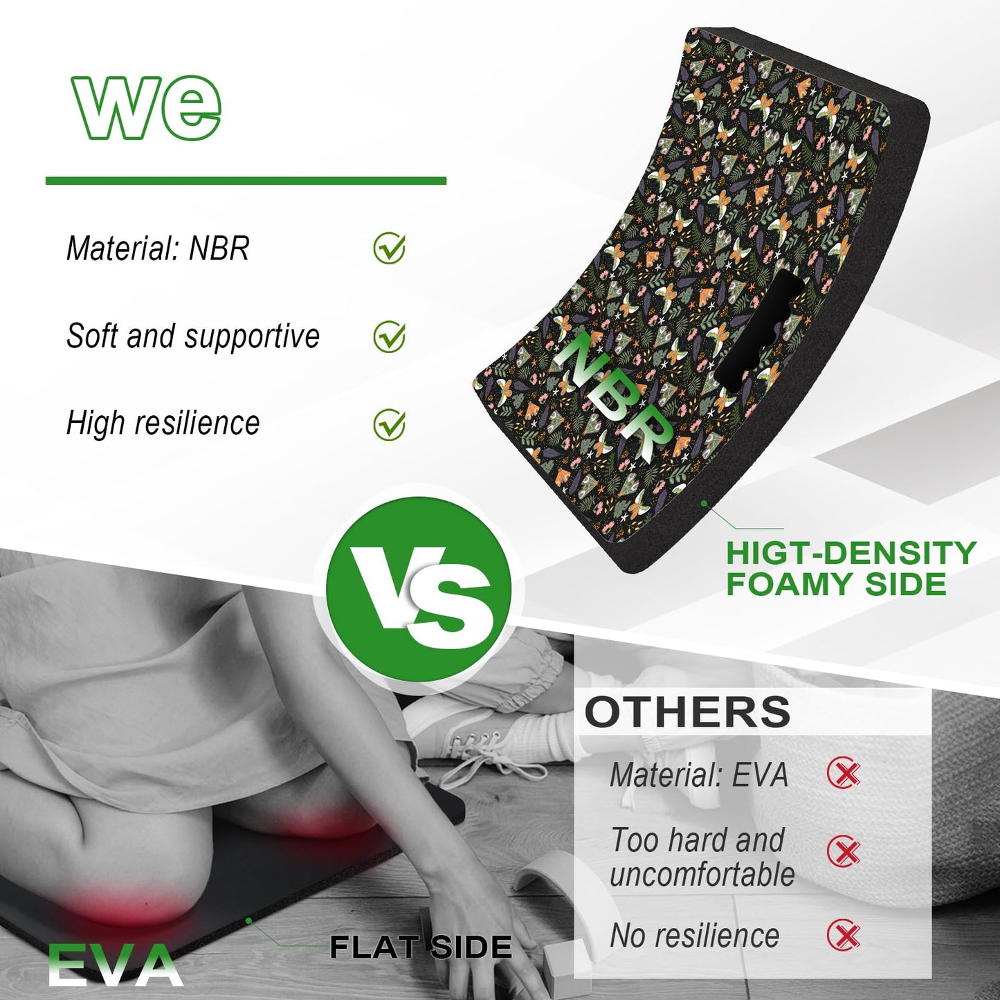 FREEKYROCK Extra Thick Kneeling Pad — Heavy Duty, Extra Large Foam Kneeler Mat for Gardening, Water & Dirt Resistant, Lightweight, Butterfly